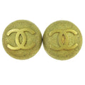 Chanel Cc Round Earrings Metal Gold Gold Earrings Jewelry (Pre-Owned)