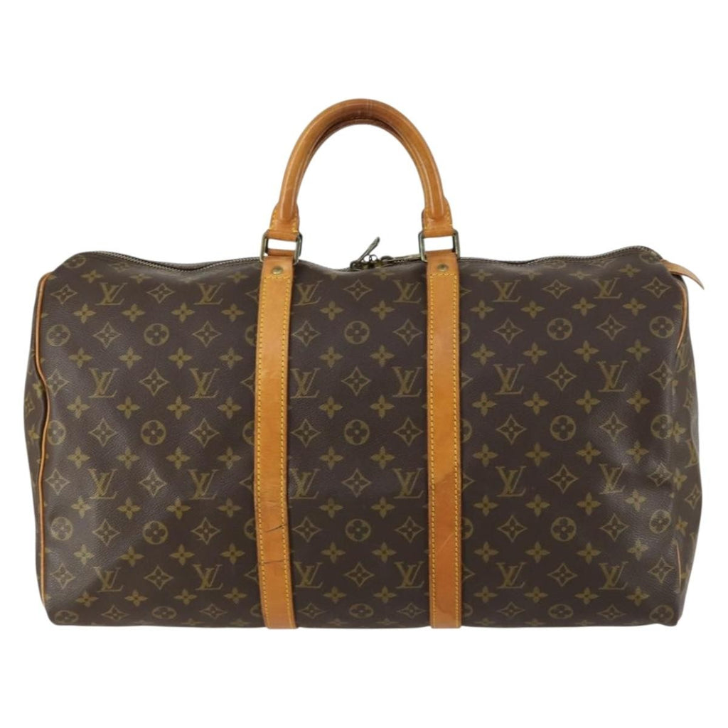 Louis Vuitton Keepall Bag Monogram Canvas Brown Canvas Travel Bag Bag (Pre-Owned)