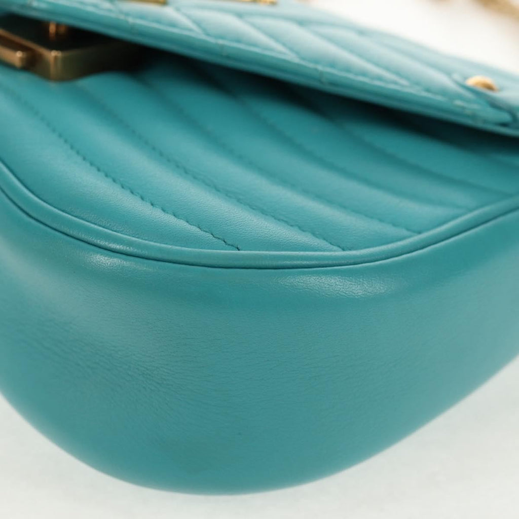 Louis Vuitton New Wave Chain Bag Quilted Leather Blue Leather Shoulder Bag Bag (Pre-Owned)