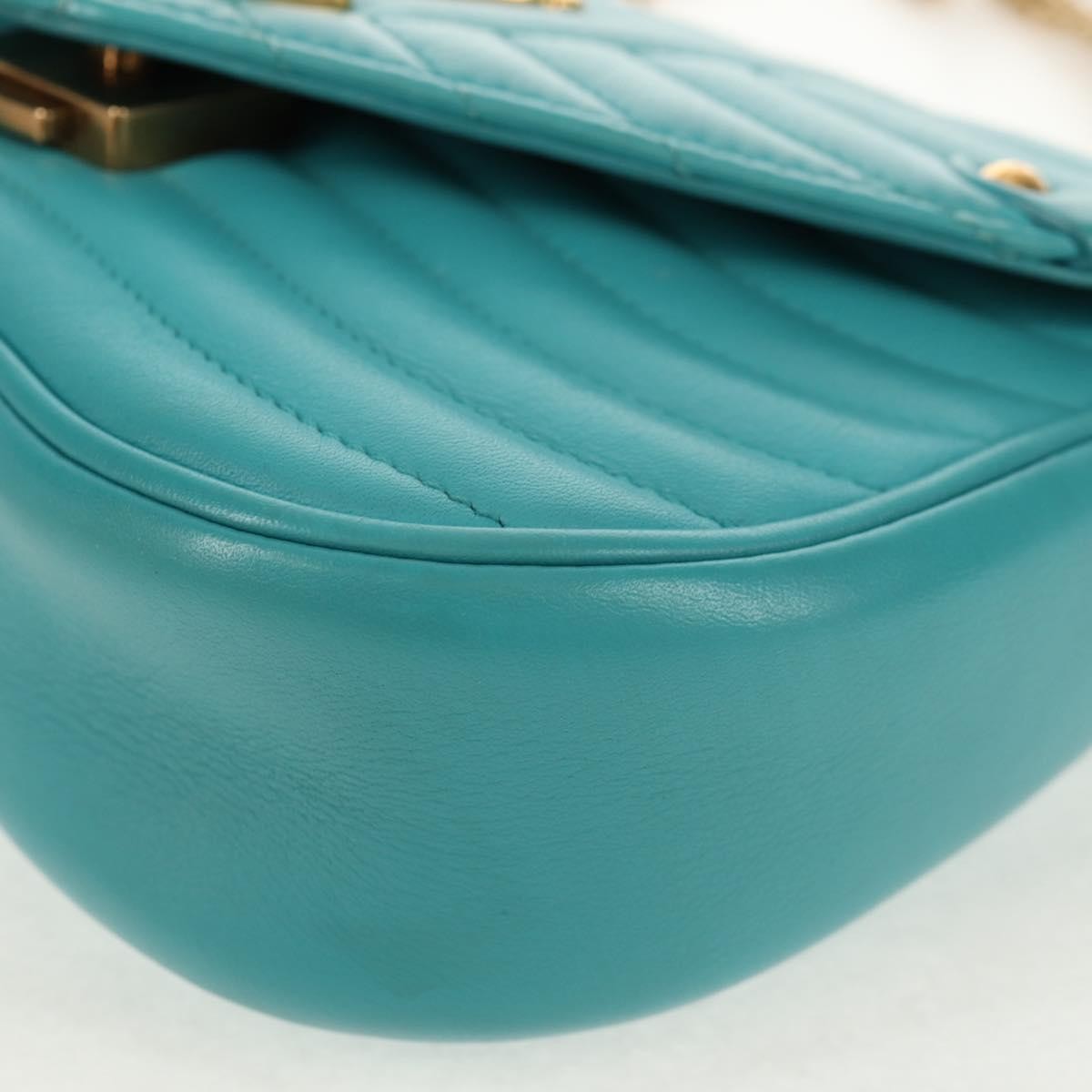 Louis Vuitton New Wave Chain Bag Quilted Leather Blue Leather Shoulder Bag Bag (Pre-Owned)