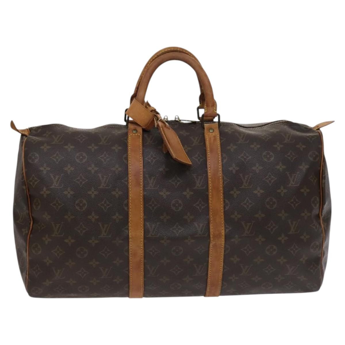 Louis Vuitton Keepall Bag Monogram Canvas Brown Canvas Travel Bag Bag (Pre-Owned)