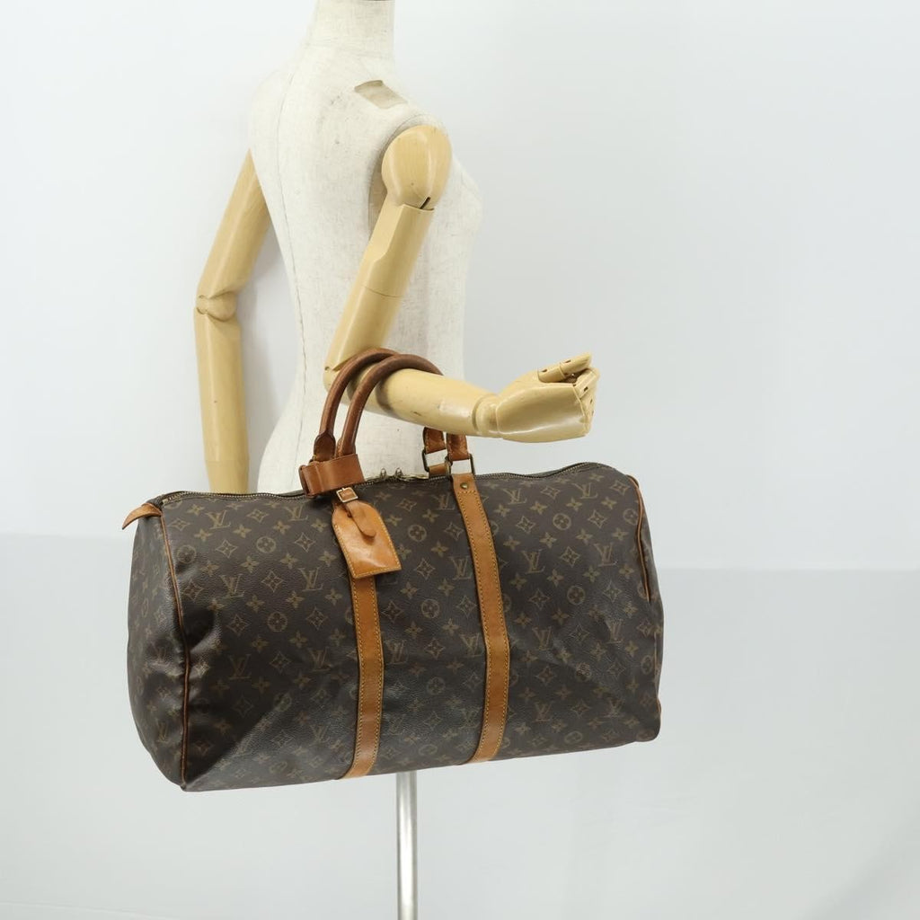 Louis Vuitton Keepall Bag Monogram Canvas Brown Canvas Travel Bag Bag (Pre-Owned)