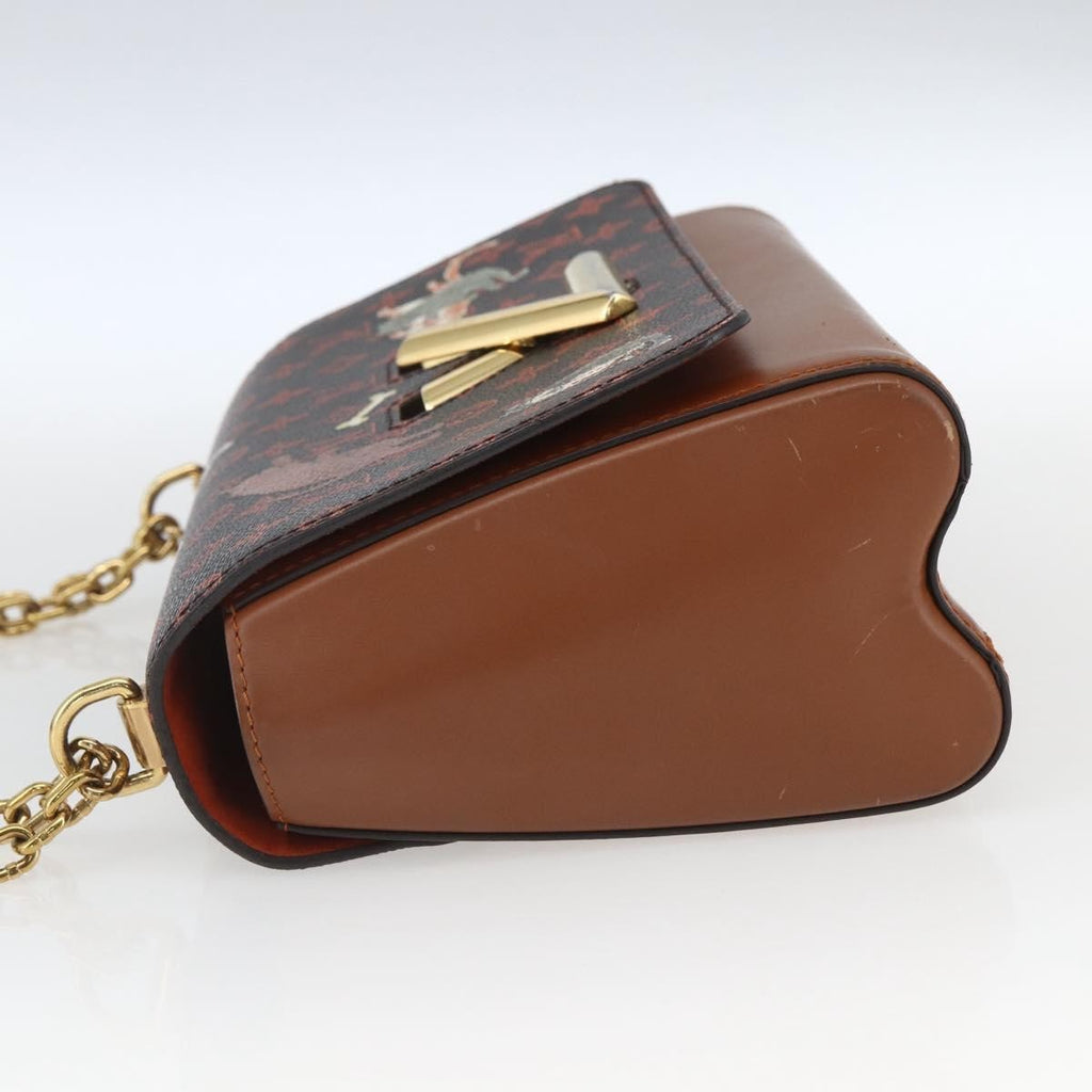 Louis Vuitton Twist Handbag Limited Edition Grace Coddington Catogram Canvas Brown Canvas Shoulder Bag Bag (Pre-Owned)
