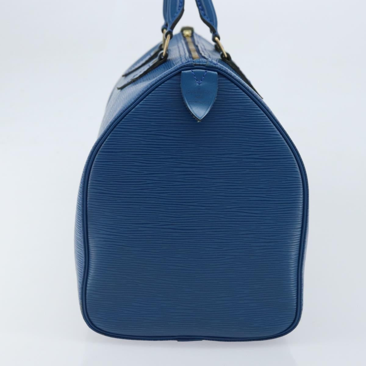 Louis Vuitton Speedy Handbag Epi Leather Blue Leather Handbag (Pre-Owned)