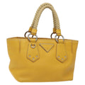 Prada Vintage Handbag Leather Yellow Leather Handbag (Pre-Owned)