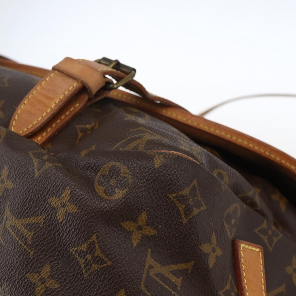 Louis Vuitton Saumur Handbag Monogram Canvas Brown Canvas Shoulder Bag Bag (Pre-Owned)