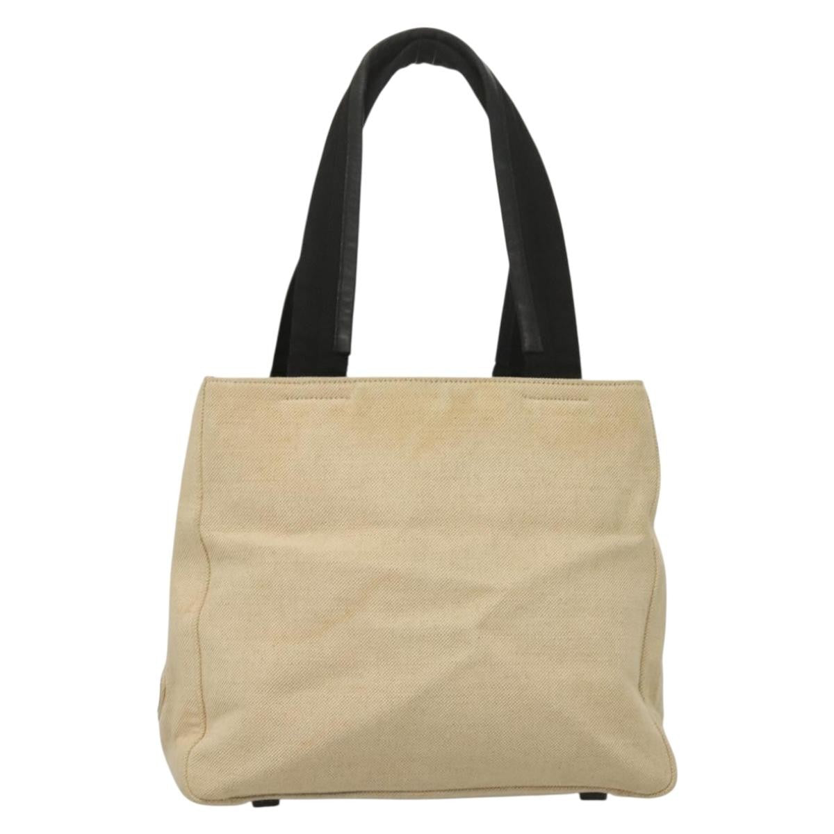 Prada Sport Tote Bag Canvas Beige Canvas Tote Bag Bag (Pre-Owned)