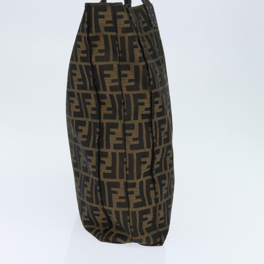Fendi Open Shopping Tote Zucca Canvas Brown Canvas Tote Bag Bag (Pre-Owned)