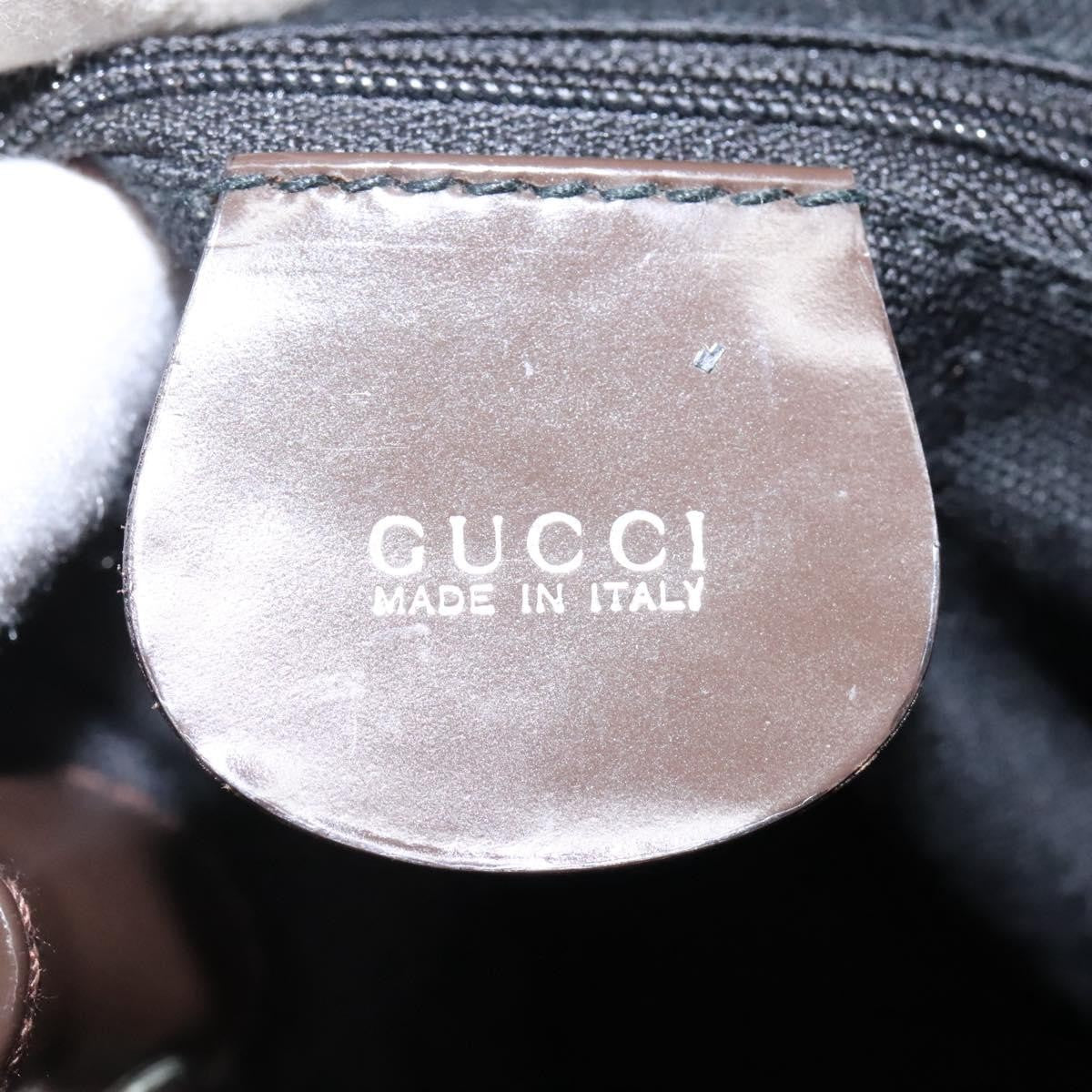 Gucci Vintage Bamboo Backpack Nylon And Patent Leather Brown Nylon Backpack Bag (Pre-Owned)
