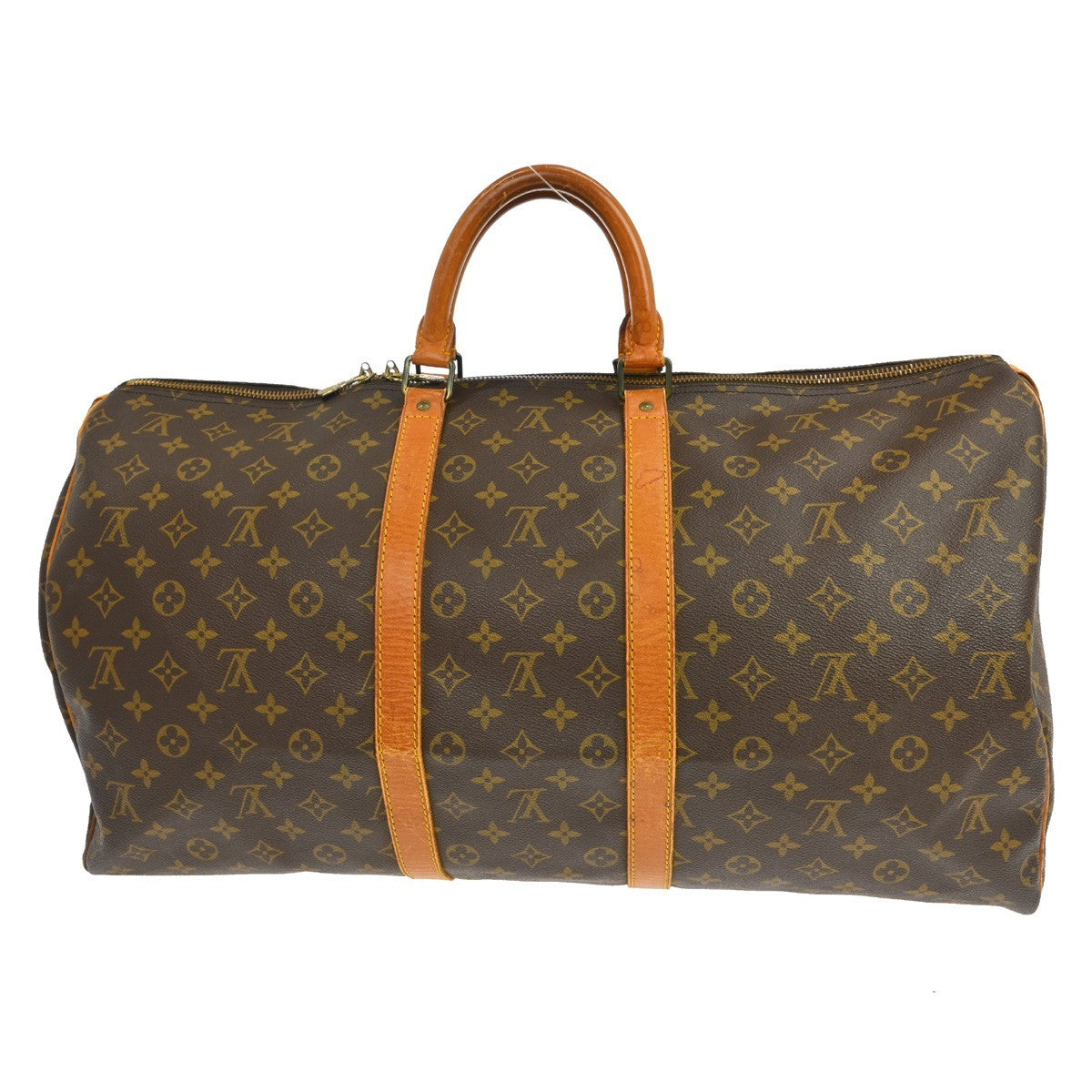 Louis Vuitton Keepall Bag Monogram Canvas Brown Canvas Travel Bag Bag (Pre-Owned)