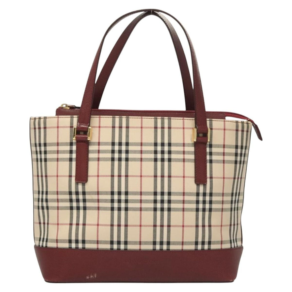 Burberry Nova Check Handbag Nova Check Canvas And Leather Beige Canvas Handbag (Pre-Owned)