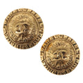 Chanel Vintage 31 Rue Cambon Round Clip-On Earrings Metal Gold Metal Earrings Jewelry (Pre-Owned)