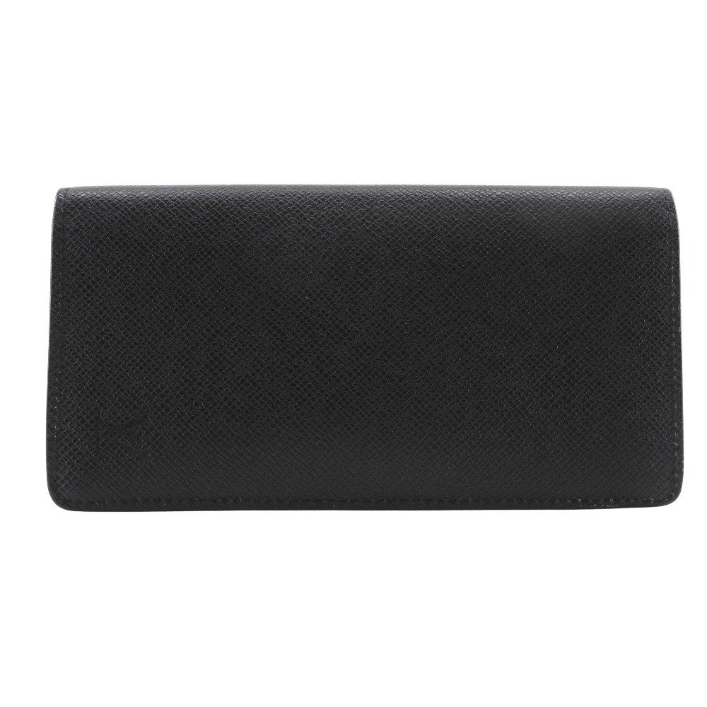 Louis Vuitton Brazza Long Bifold Wallet Taiga Leather Black Leather Wallets Accessory (Pre-Owned)