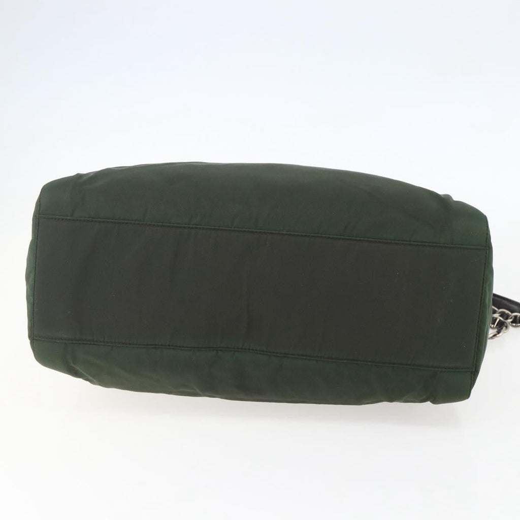 Prada Re-Edition 1995 Chain Tote Quilted Re-Nylon Khaki Nylon Shoulder Bag Bag (Pre-Owned)