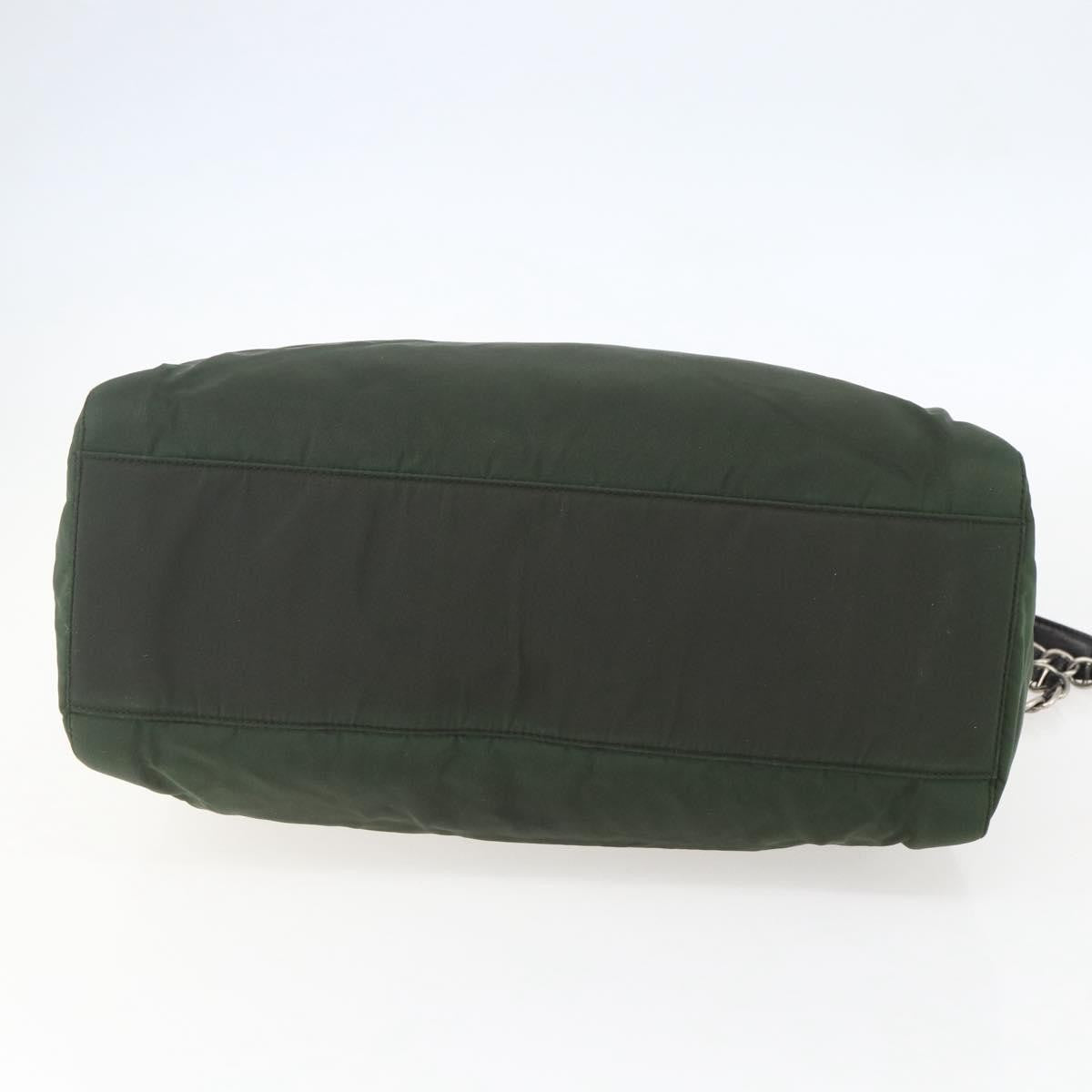 Prada Re-Edition 1995 Chain Tote Quilted Re-Nylon Khaki Nylon Shoulder Bag Bag (Pre-Owned)