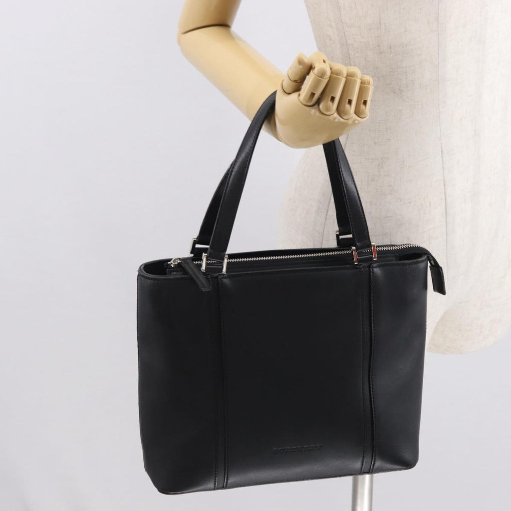 Burberry Vintage Handbag Leather Black Leather Handbag (Pre-Owned)