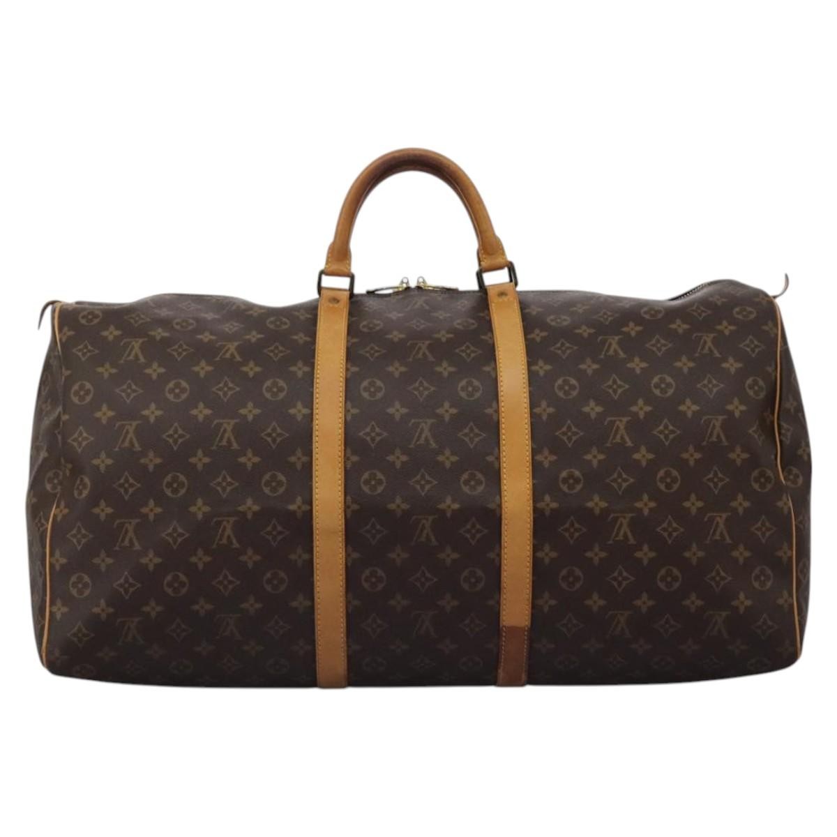 Louis Vuitton Keepall Bag Monogram Canvas Brown Canvas Travel Bag Bag (Pre-Owned)