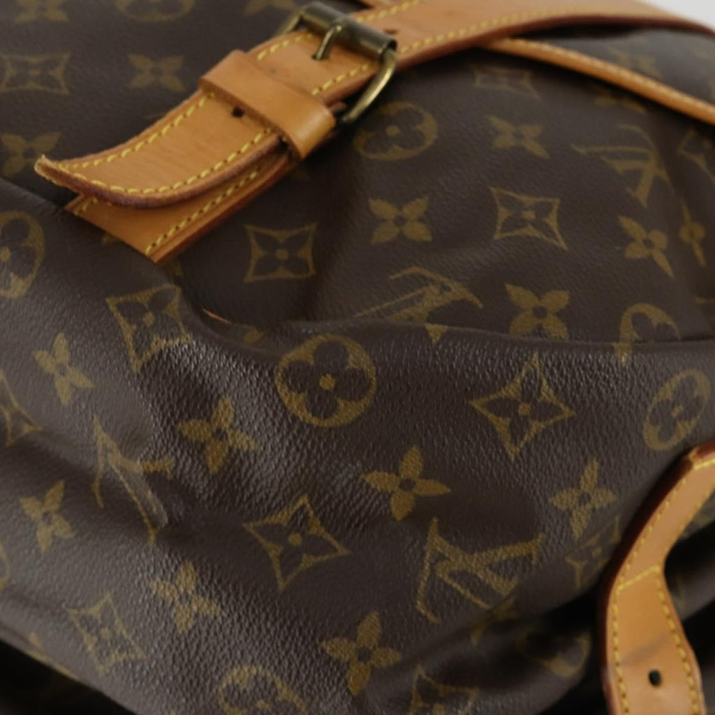 Louis Vuitton Saumur Handbag Monogram Canvas Brown Canvas Shoulder Bag Bag (Pre-Owned)