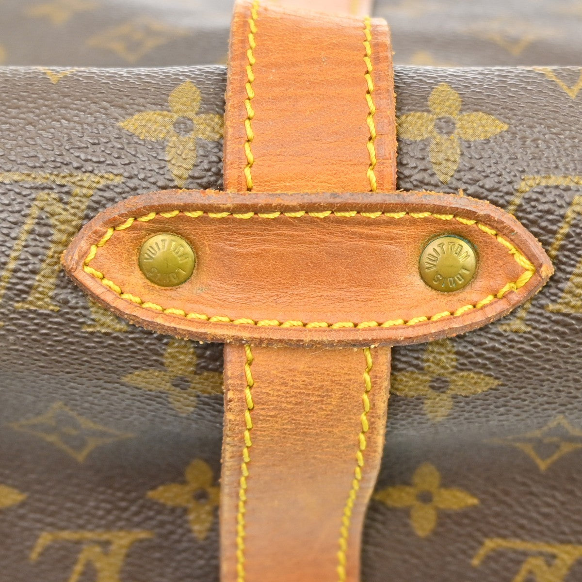 Louis Vuitton Saumur Handbag Monogram Canvas Brown Canvas Shoulder Bag Bag (Pre-Owned)