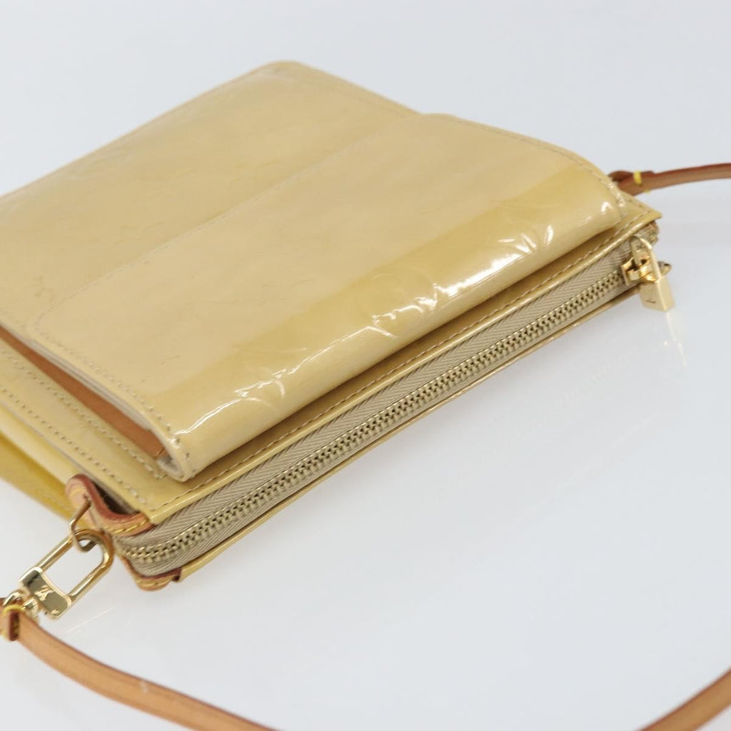 Louis Vuitton Mott Handbag Monogram Vernis Beige Patent_Leather Clutche & Pouche Bag (Pre-Owned)