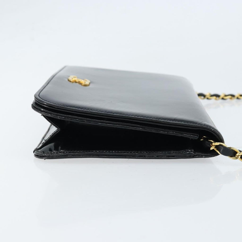 Chanel Wallet On Chain Quilted Patent Black Patent_Leather Shoulder Bag Bag (Pre-Owned)