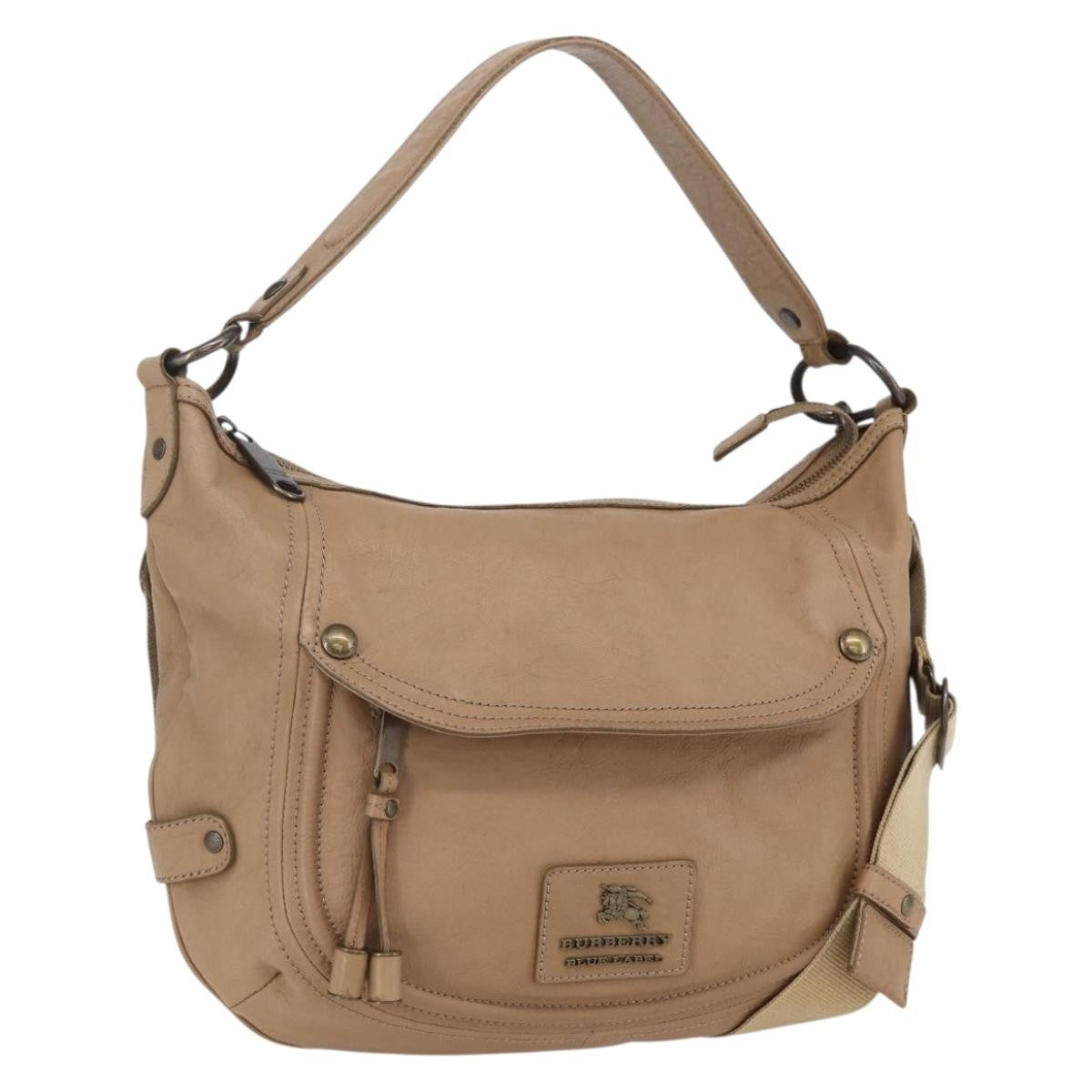 Burberry Blue Label Handbag Leather Brown Leather Handbag (Pre-Owned)