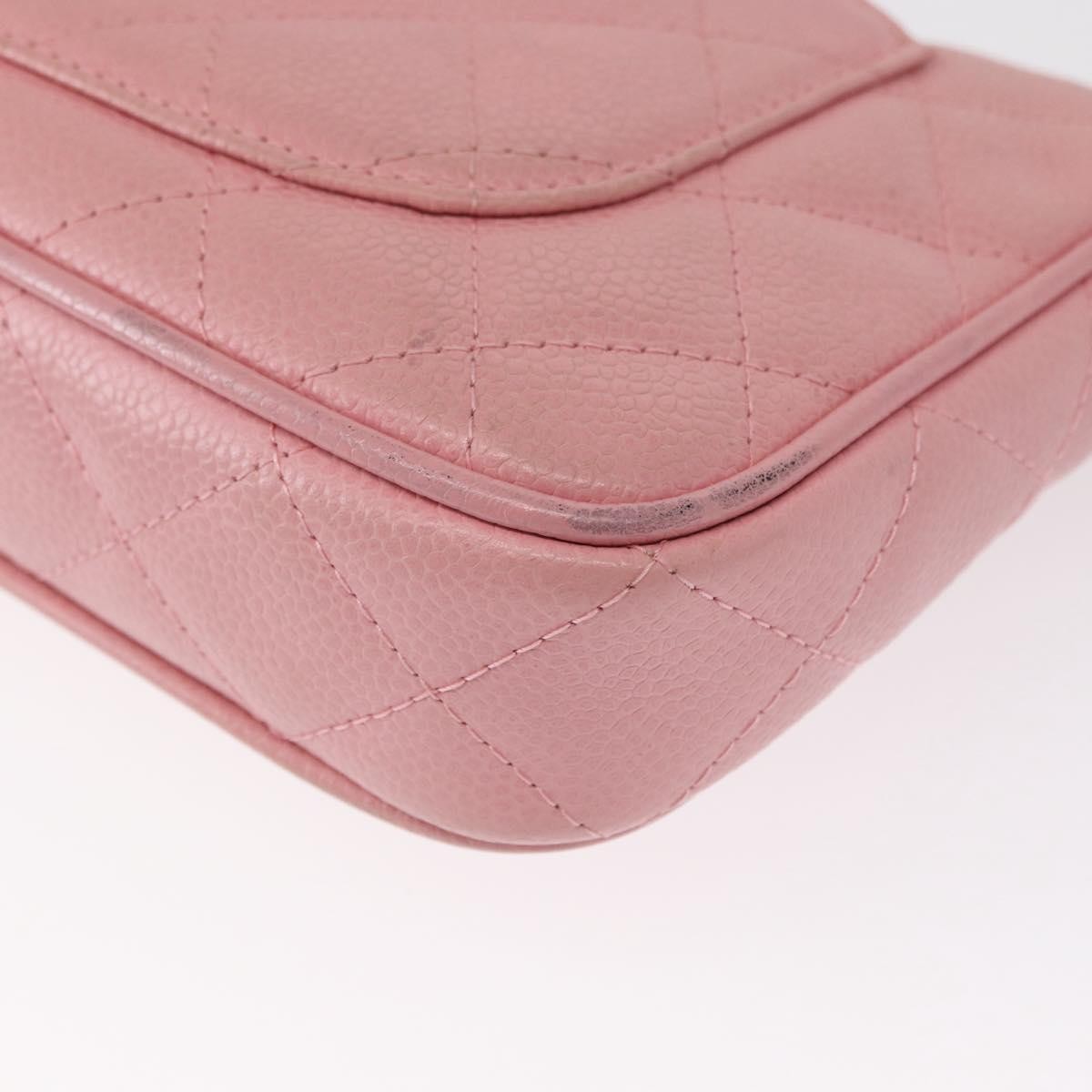 Chanel Timeless Cc Chain Shoulder Bag Quilted Caviar Pink Leather Shoulder Bag Bag (Pre-Owned)
