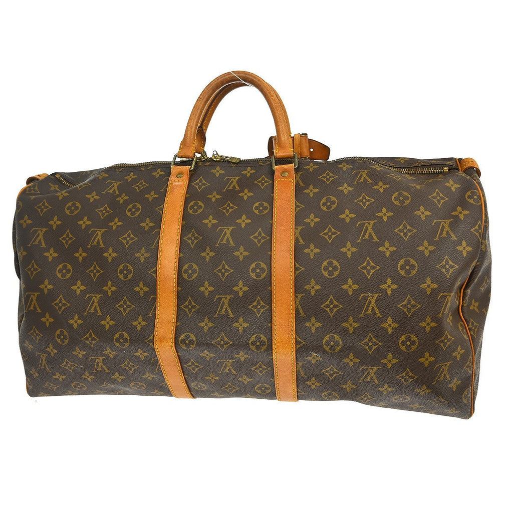 Louis Vuitton Keepall Bag Monogram Canvas Brown Canvas Travel Bag Bag (Pre-Owned)
