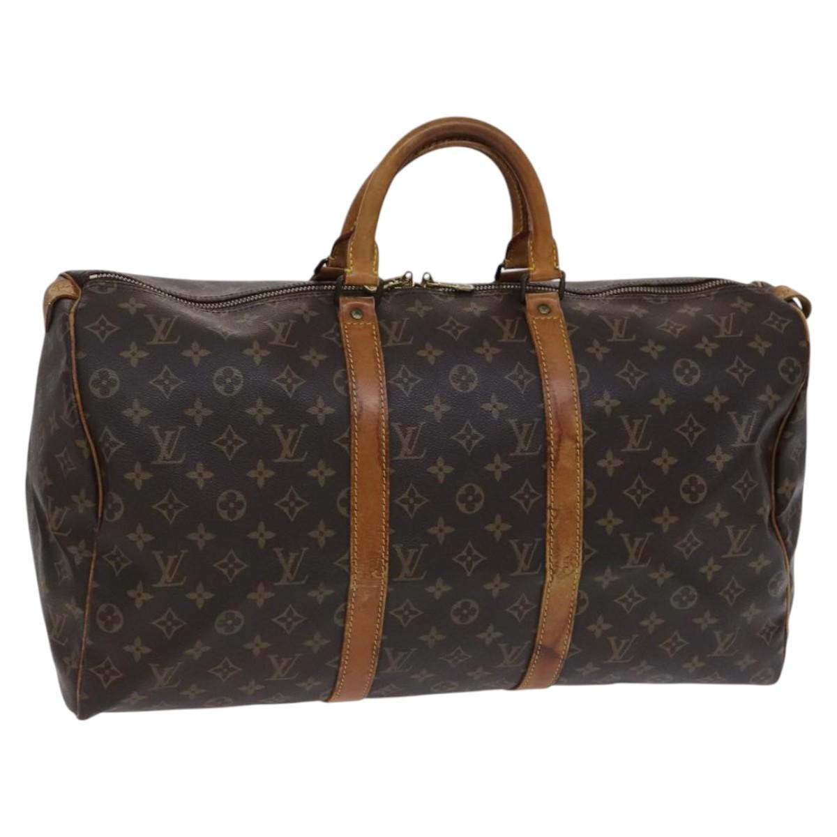 Louis Vuitton Keepall Bag Monogram Canvas Brown Canvas Travel Bag Bag (Pre-Owned)