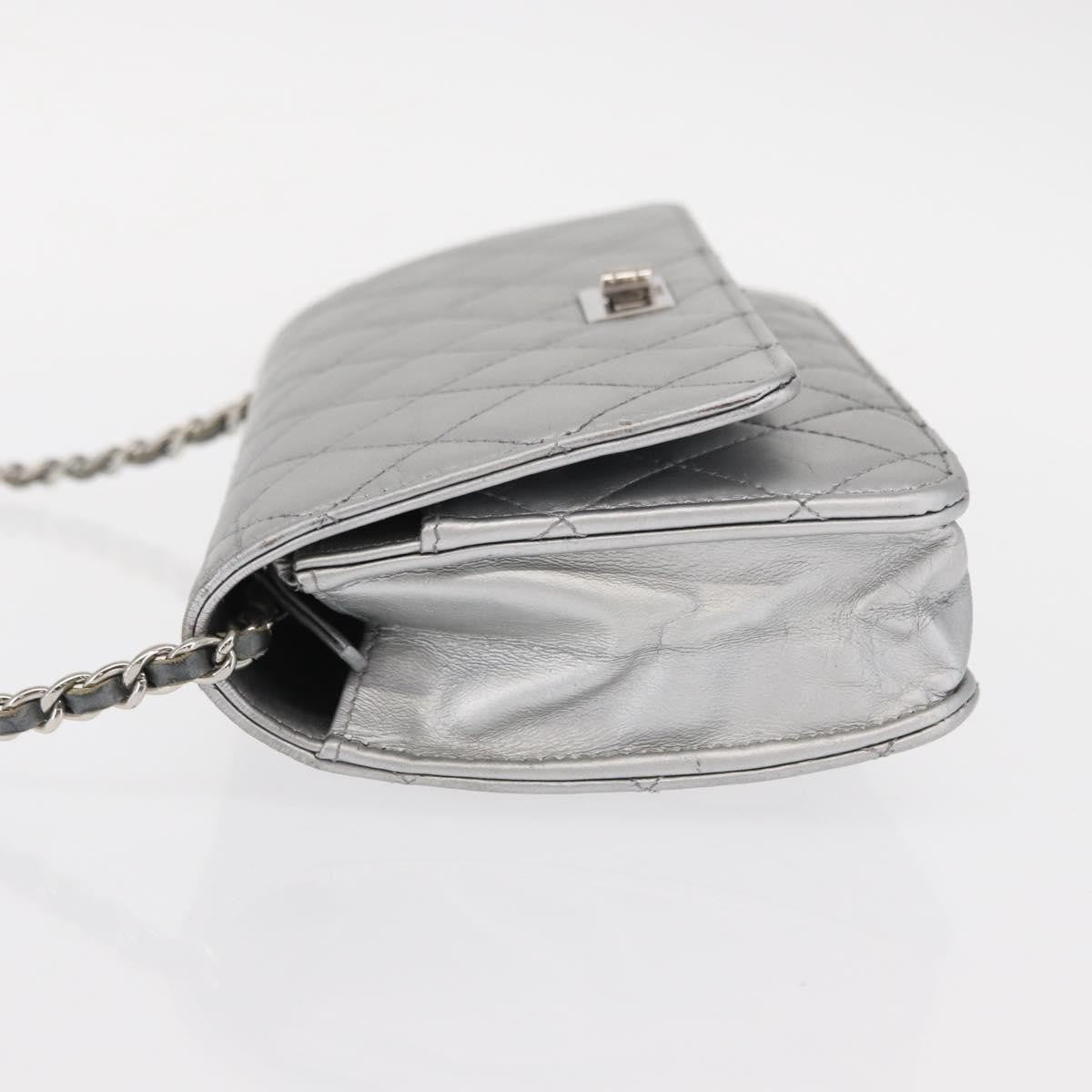 Chanel Reissue 2.55 Wallet On Chain Quilted Lambskin Silver Leather Shoulder Bag Bag (Pre-Owned)