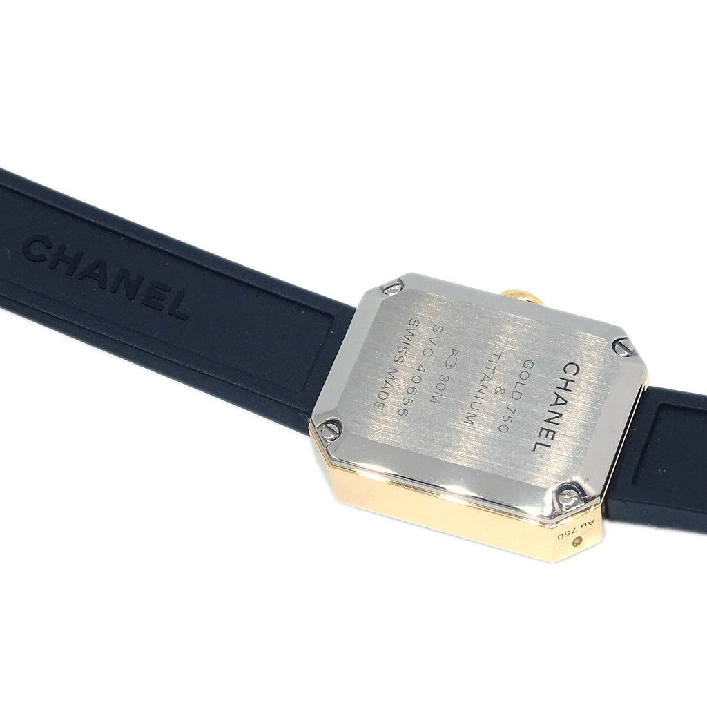 Chanel Premiere Velours Mini Quartz Watch Titanium With Yellow Gold And Velvet Rubber With Diamond Dial Watch (Pre-Owned)