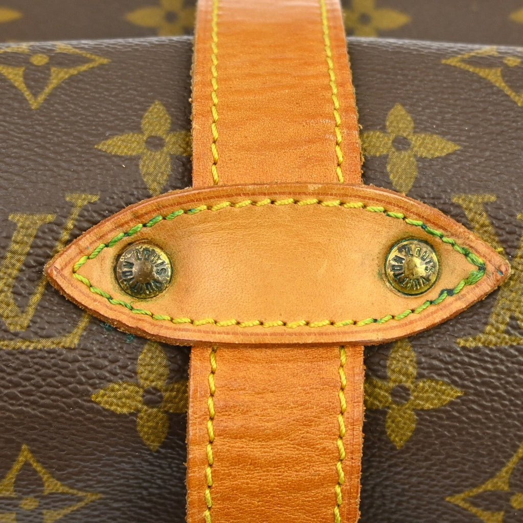 Louis Vuitton Saumur Handbag Monogram Canvas Brown Canvas Shoulder Bag Bag (Pre-Owned)