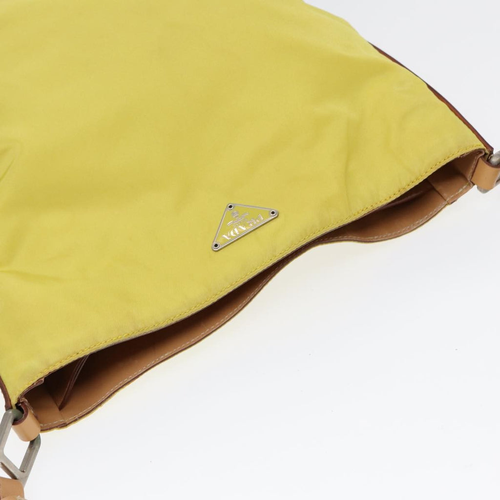 Prada Vintage Shoulder Bag Tessuto Yellow Nylon Shoulder Bag Bag (Pre-Owned)