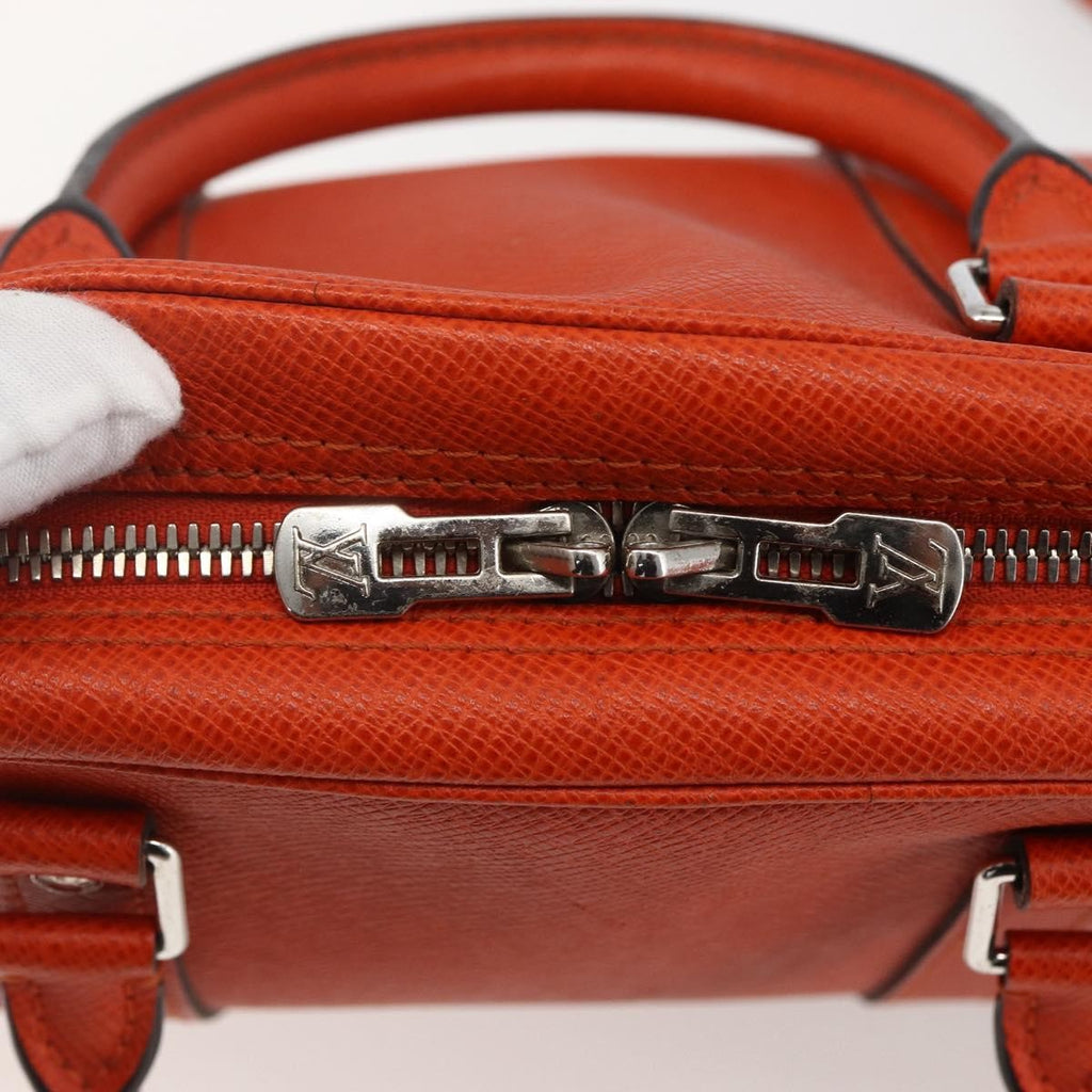 Louis Vuitton Porte-Documents Voyage Briefcase Taiga Leather Orange Leather Briefcase Bag (Pre-Owned)
