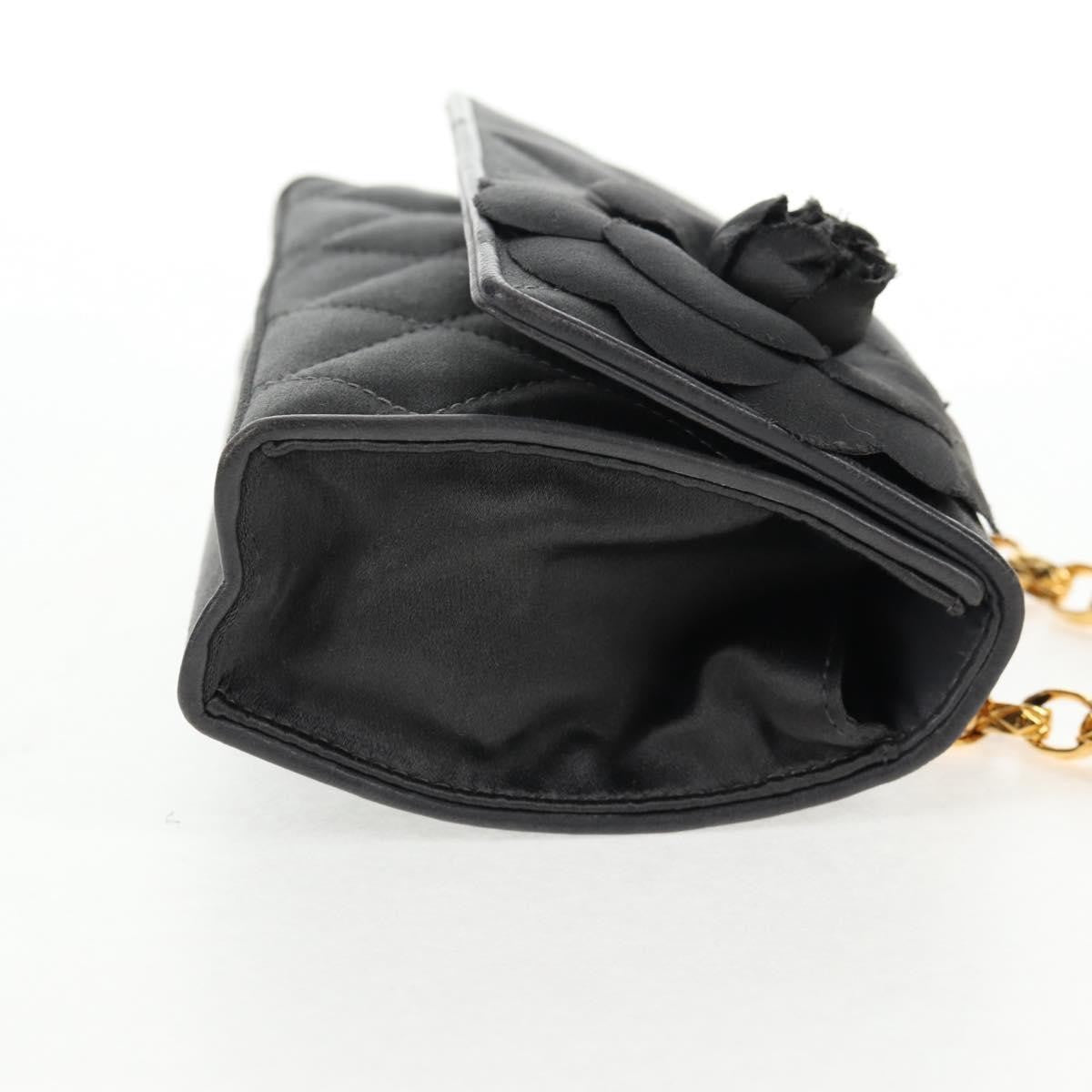 Chanel Vintage Camellia Flap Bag Satin Gray Satin Clutche & Pouche Bag (Pre-Owned)