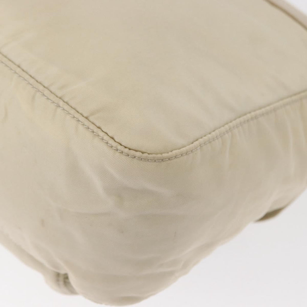 Prada Buckle Messenger Bag Tessuto Beige Nylon Shoulder Bag Bag (Pre-Owned)