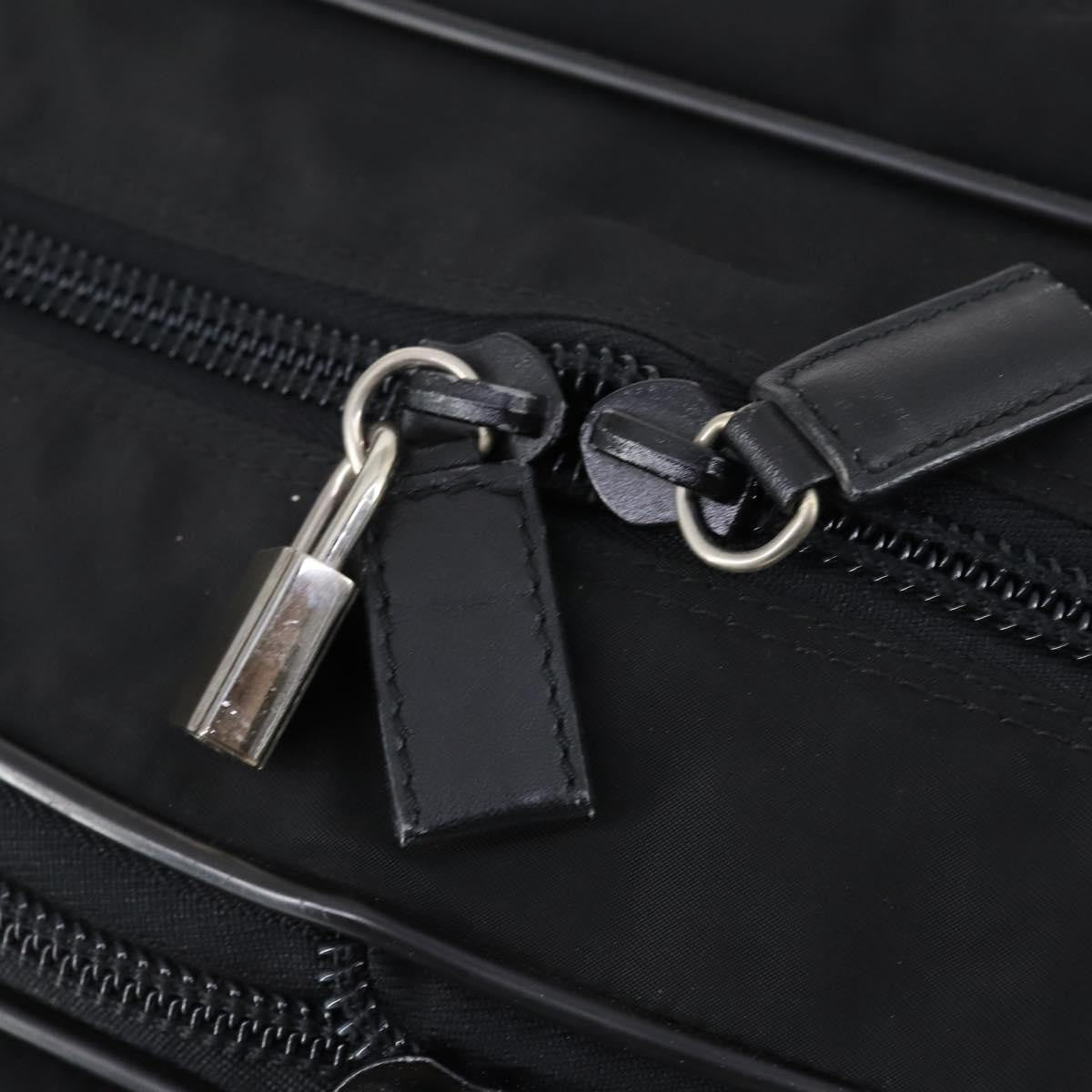Prada Porta Computer Briefcase Tessuto And Saffiano Leather Black Nylon Briefcase Bag (Pre-Owned)