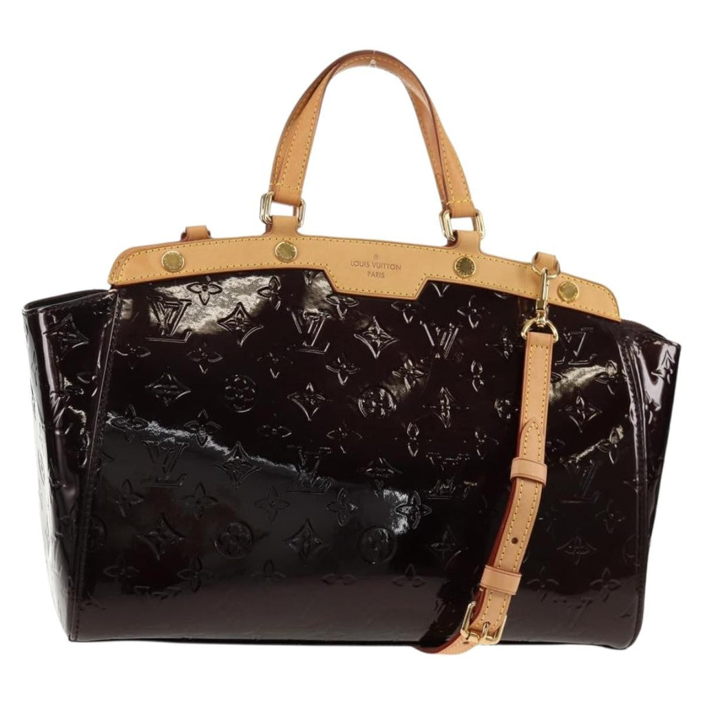 Louis Vuitton Brea Handbag Monogram Vernis Burgundy Patent_Leather Handbag (Pre-Owned)