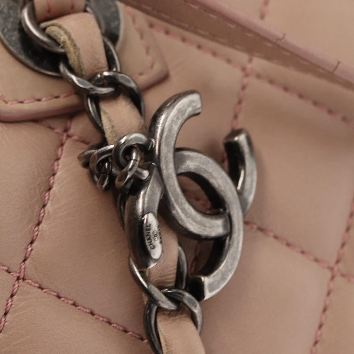 Chanel Easy Shopping Tote Quilted Calfskin Pink Leather Tote Bag Bag (Pre-Owned)