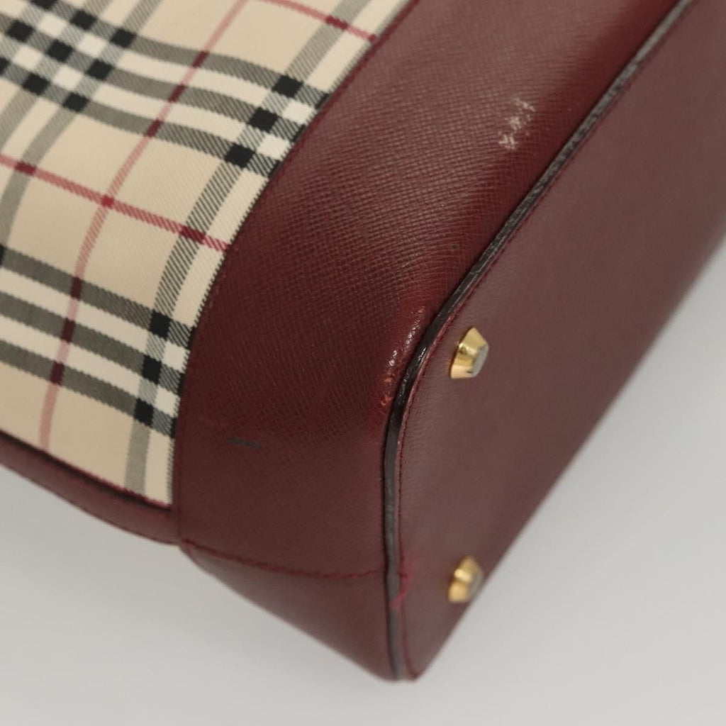 Burberry Nova Check Handbag Nova Check Canvas And Leather Beige Canvas Handbag (Pre-Owned)