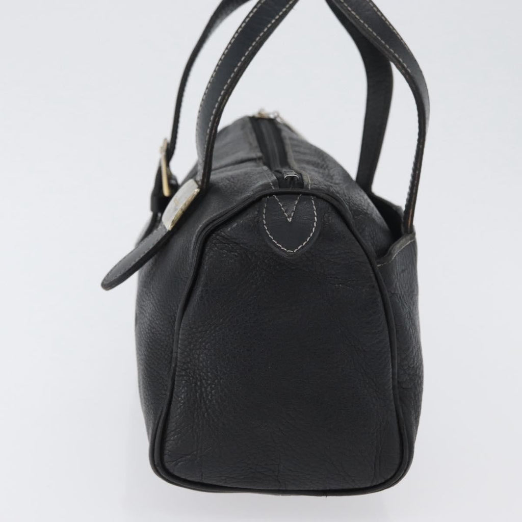Burberry Vintage Handbag Leather Black Leather Handbag (Pre-Owned)