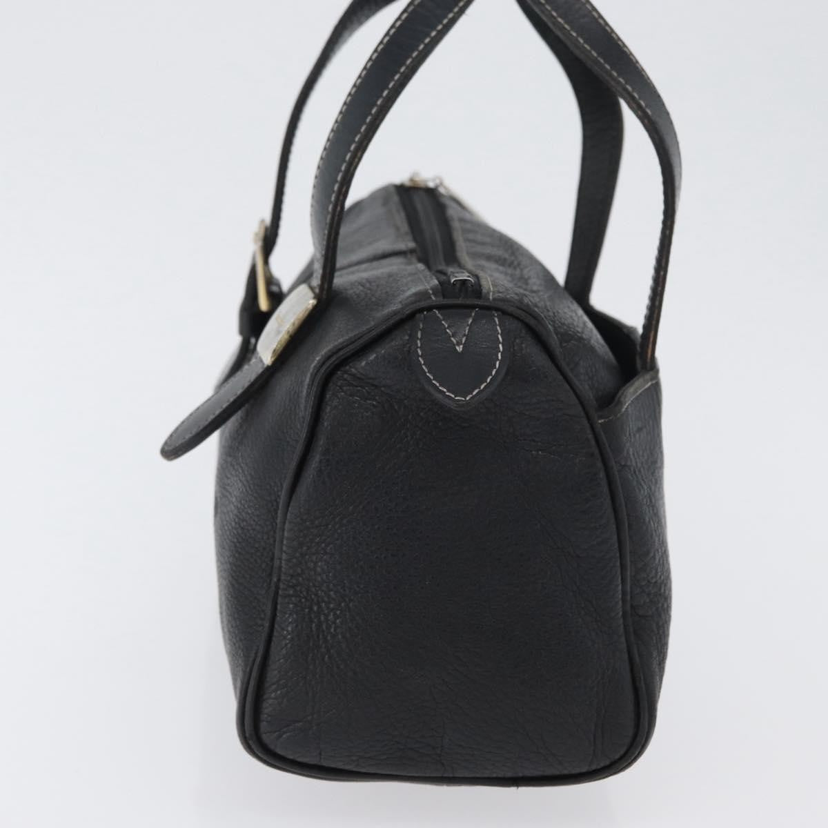 Burberry Vintage Handbag Leather Black Leather Handbag (Pre-Owned)