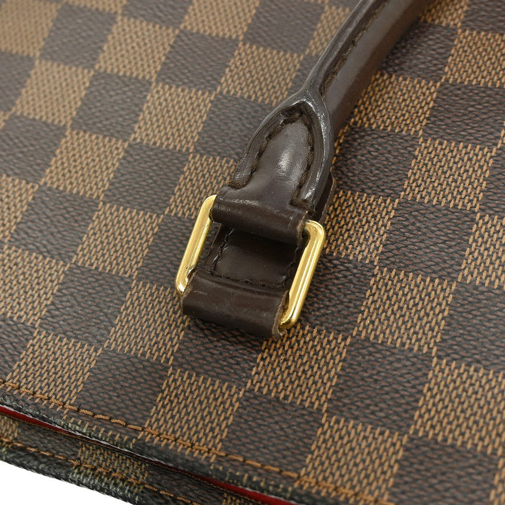 Louis Vuitton Sac Plat Bag Damier Brown Canvas Tote Bag Bag (Pre-Owned)