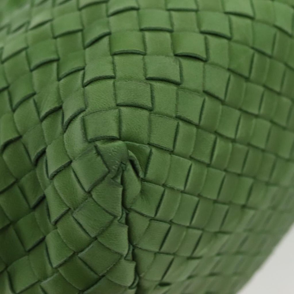 Bottega Veneta Intrecciato Leather Green Leather Handbag (Pre-Owned)
