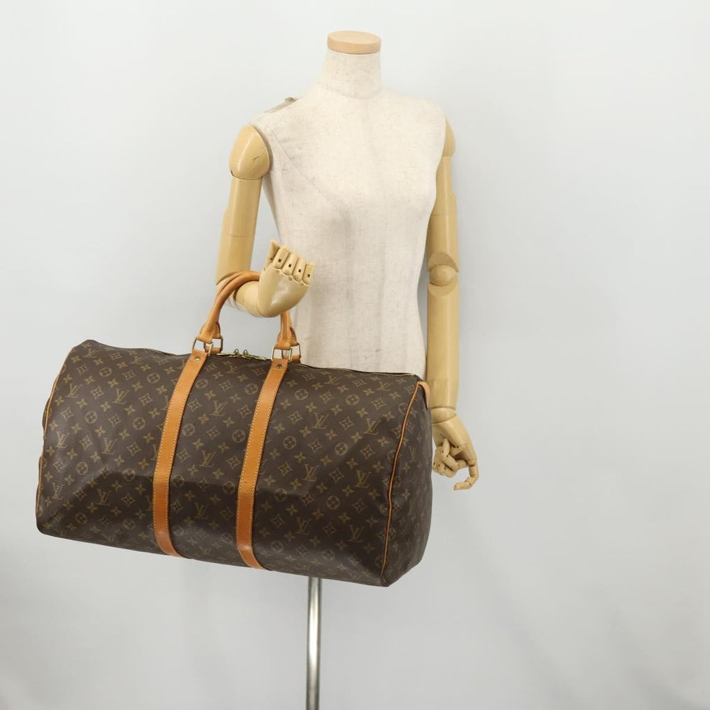 Louis Vuitton Keepall Bag Monogram Canvas Brown Canvas Travel Bag Bag (Pre-Owned)