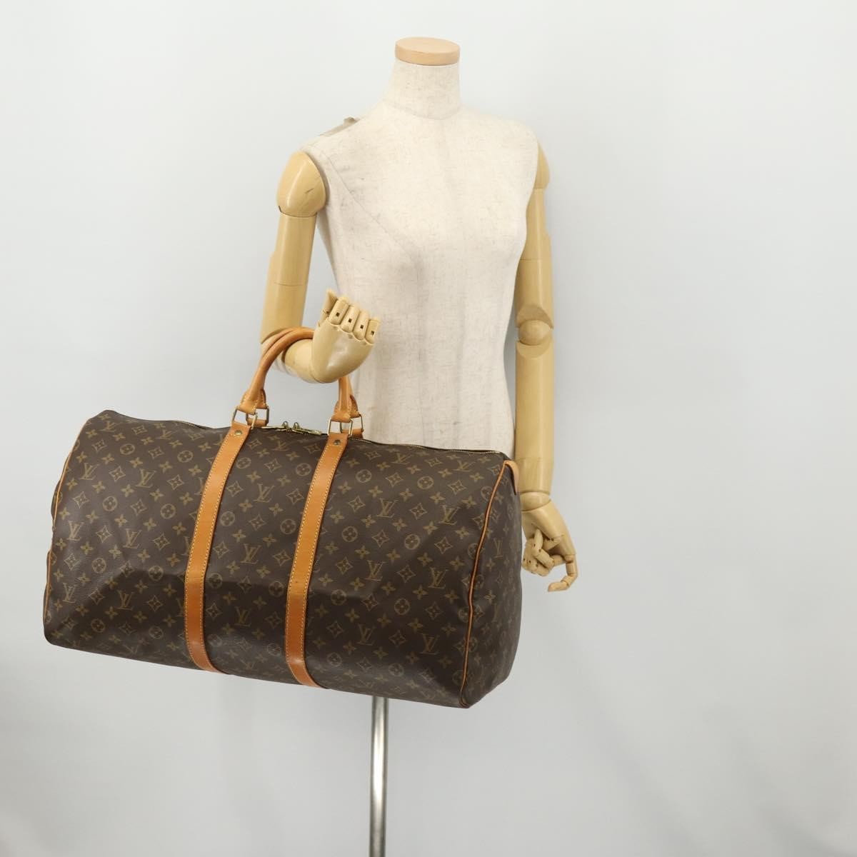 Louis Vuitton Keepall Bag Monogram Canvas Brown Canvas Travel Bag Bag (Pre-Owned)