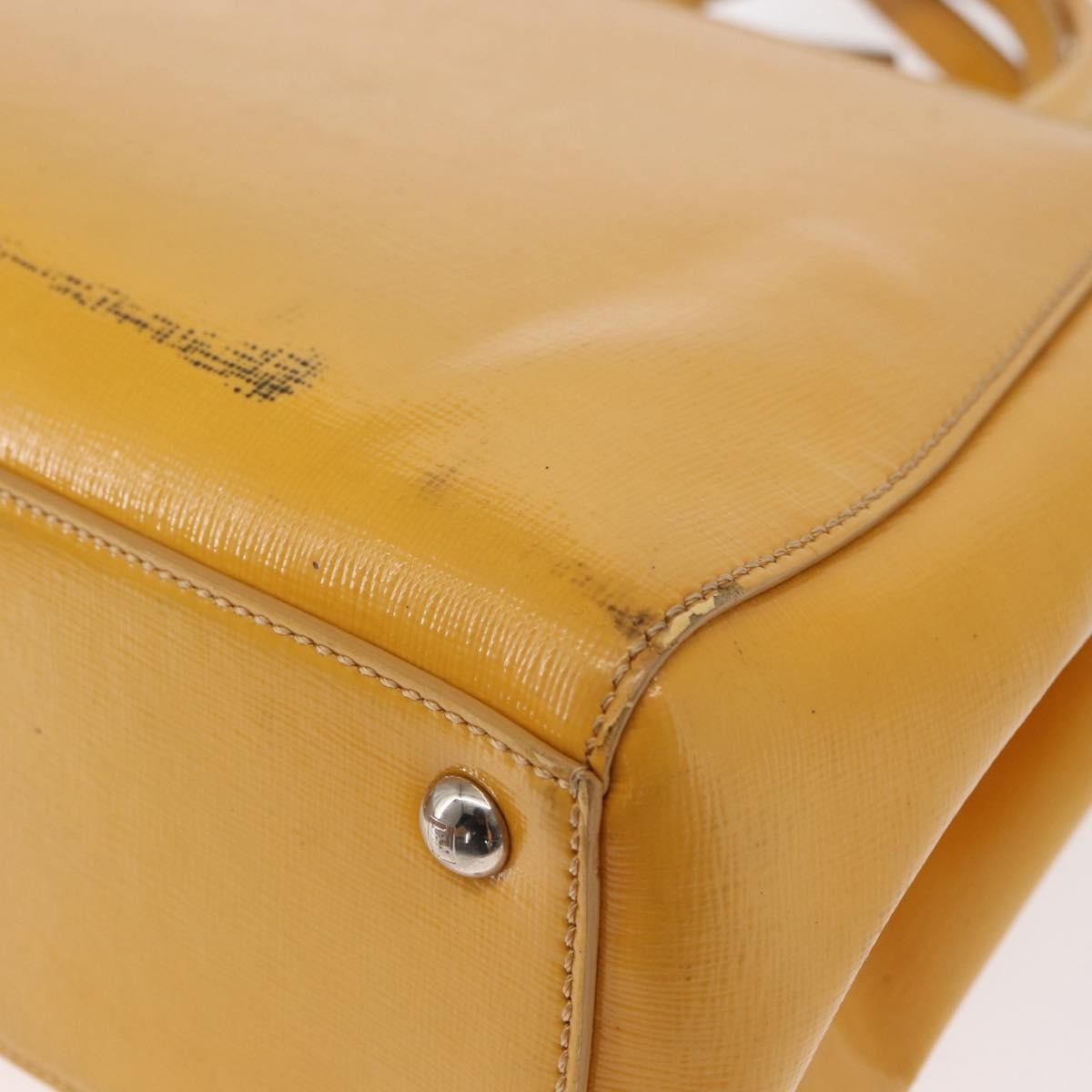 Fendi 2Jours Bag Leather Yellow Leather Handbag (Pre-Owned)