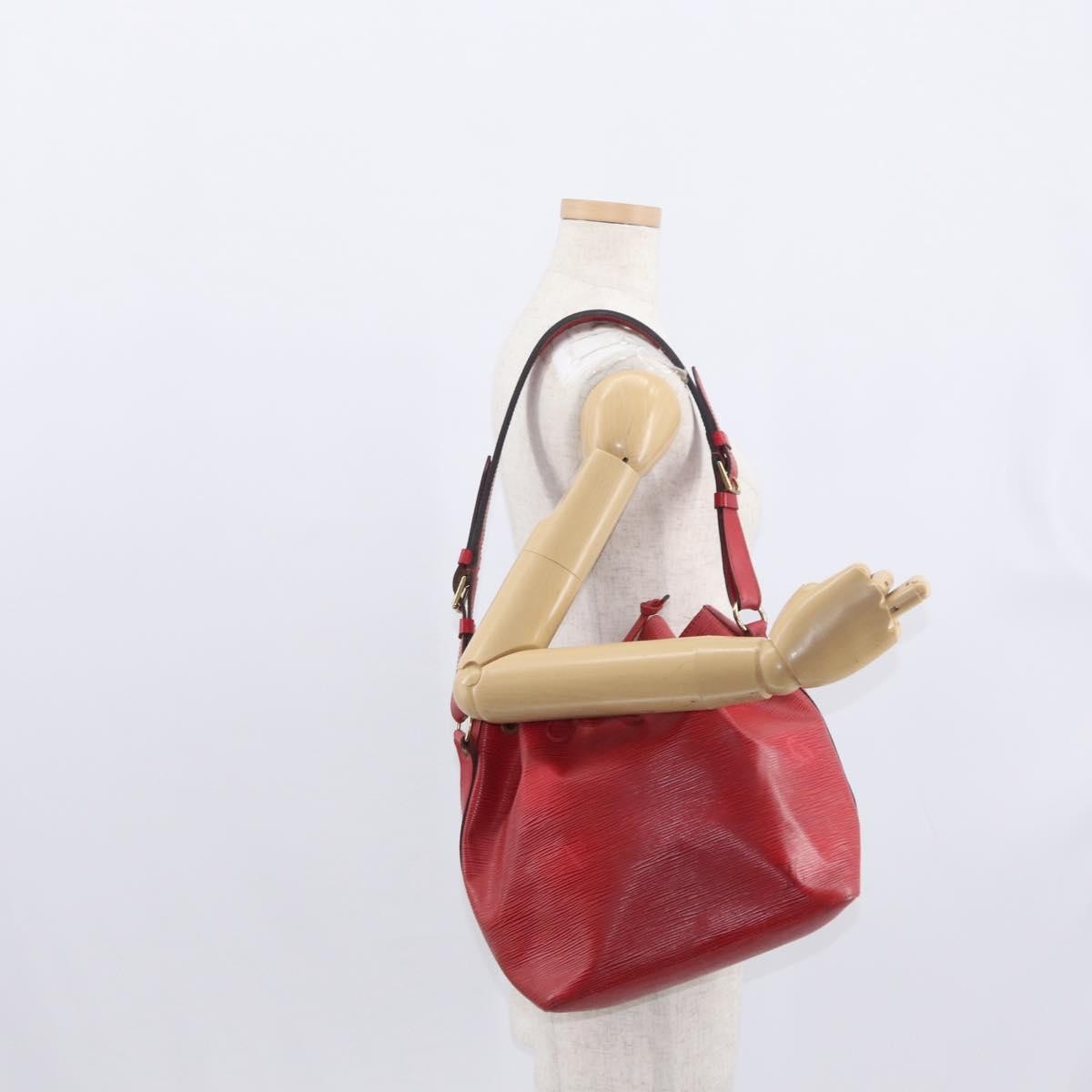 Louis Vuitton Petit Noe Handbag Epi Leather Red Leather Shoulder Bag Bag (Pre-Owned)