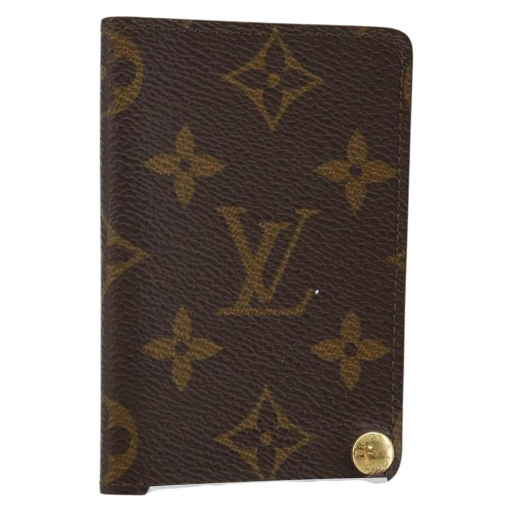 Louis Vuitton Porte Cartes Pression Card Case Monogram Canvas Brown Canvas Card Holders Accessory (Pre-Owned)