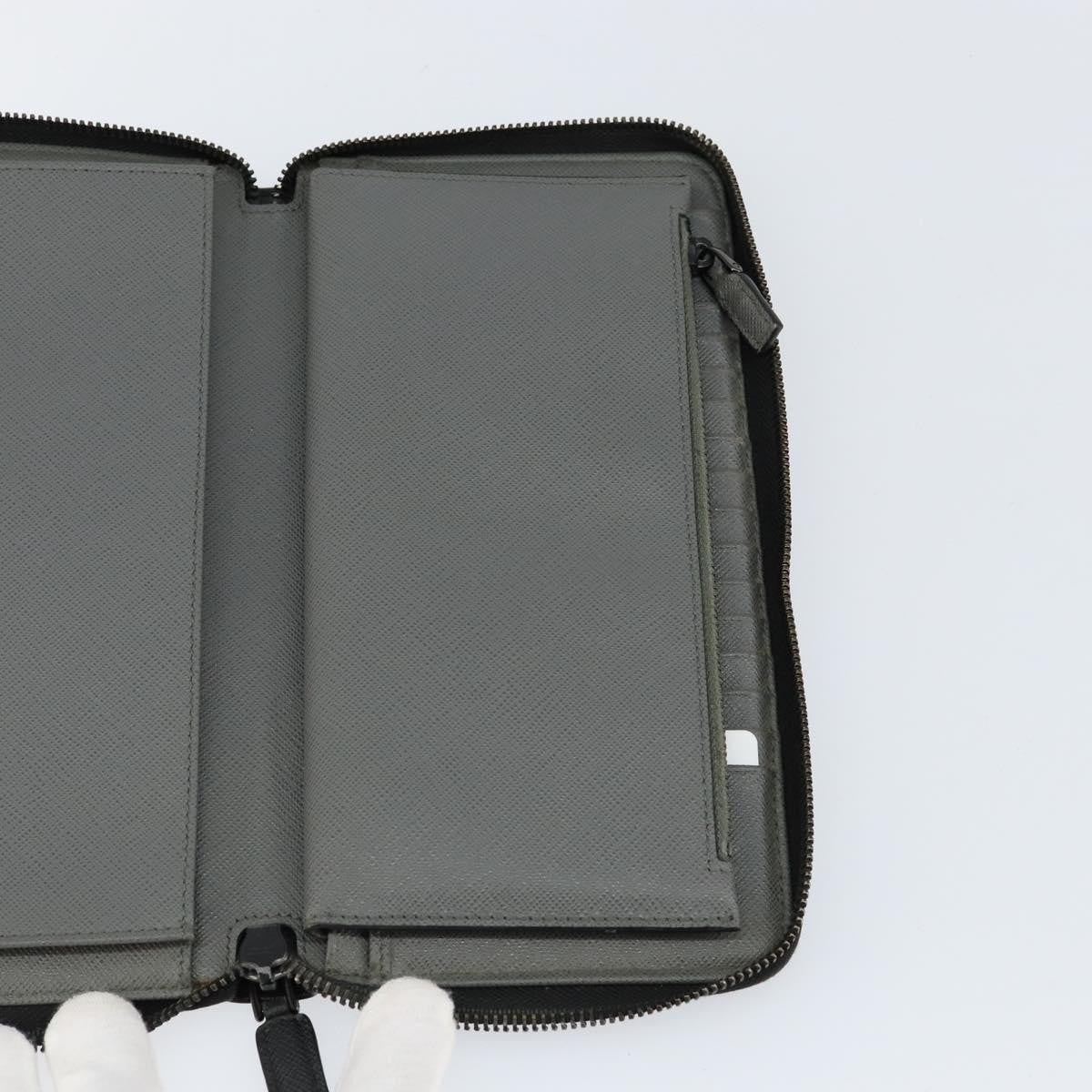 Prada Saffiano Wallet Leather Black Leather Wallets Accessory (Pre-Owned)